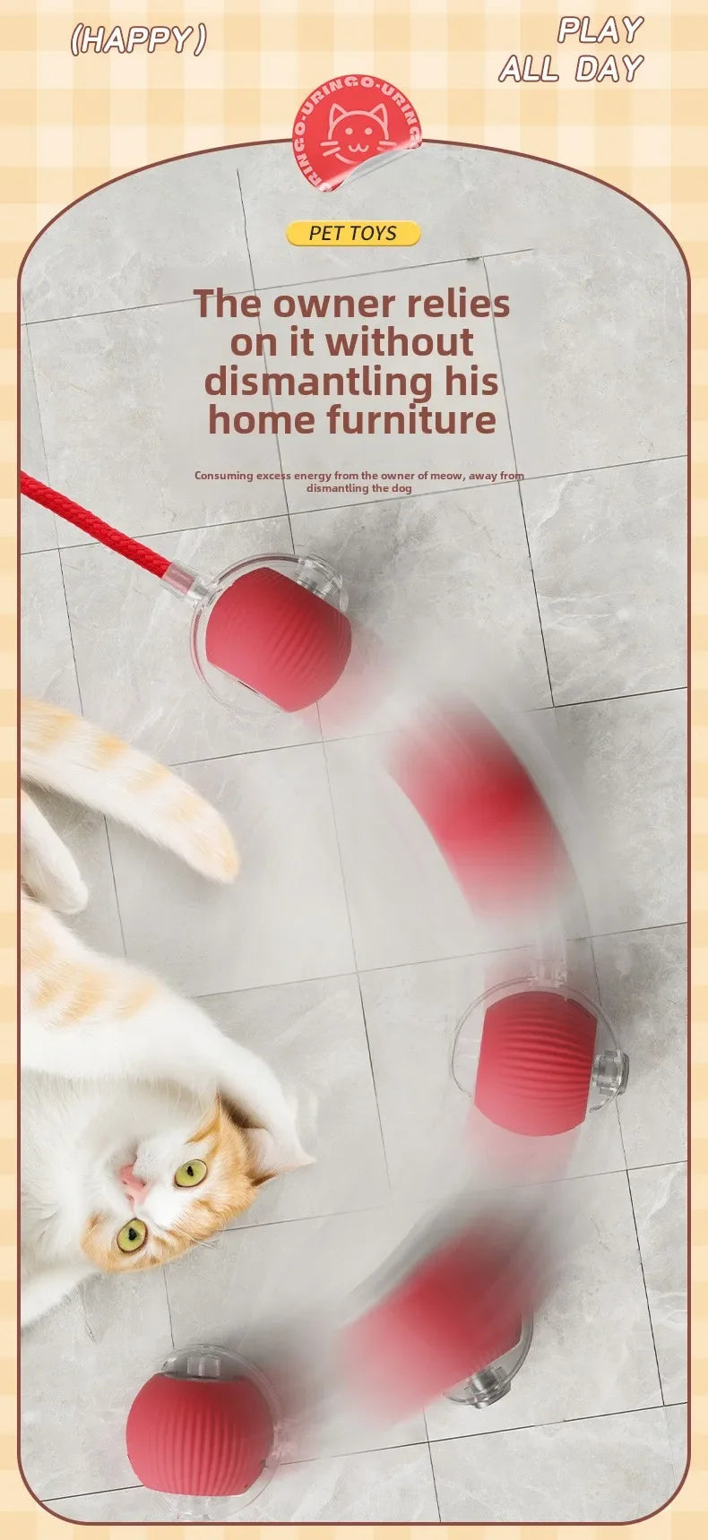 Smart Rolling Ball Toy – Rechargeable Interactive Toy for Cats & Dogs