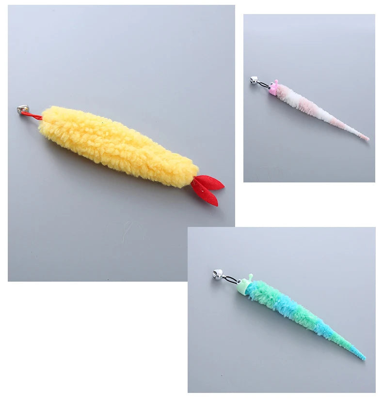 Plush Feather Bird Replacement Head for Cat Stick – Interactive Magic Wand with Bell