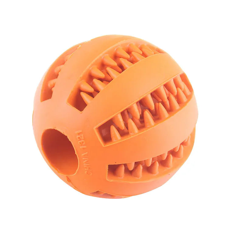 Rubber Dog Ball Toy – Interactive Chew & Treat Dispenser 🐾⚽