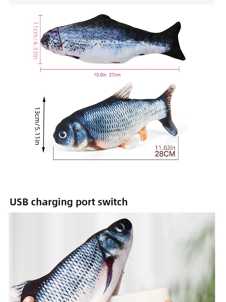 USB Floppy Fish Toy – Electric Chew Toy for Cats & Dogs