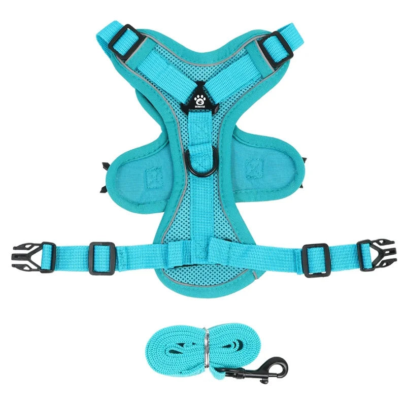 🐾 No Pull Dog Harness & Leash Set – Adjustable Reflective Vest for Small Dogs & Cats