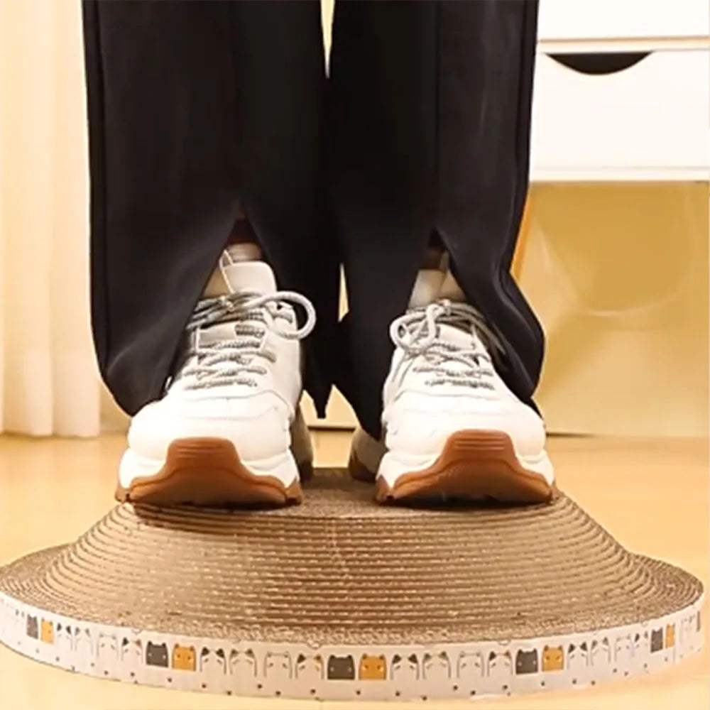 L Size Corrugated Cat Scratcher Bed – Oval Cardboard Bowl Toy with Claw Grinding Pad