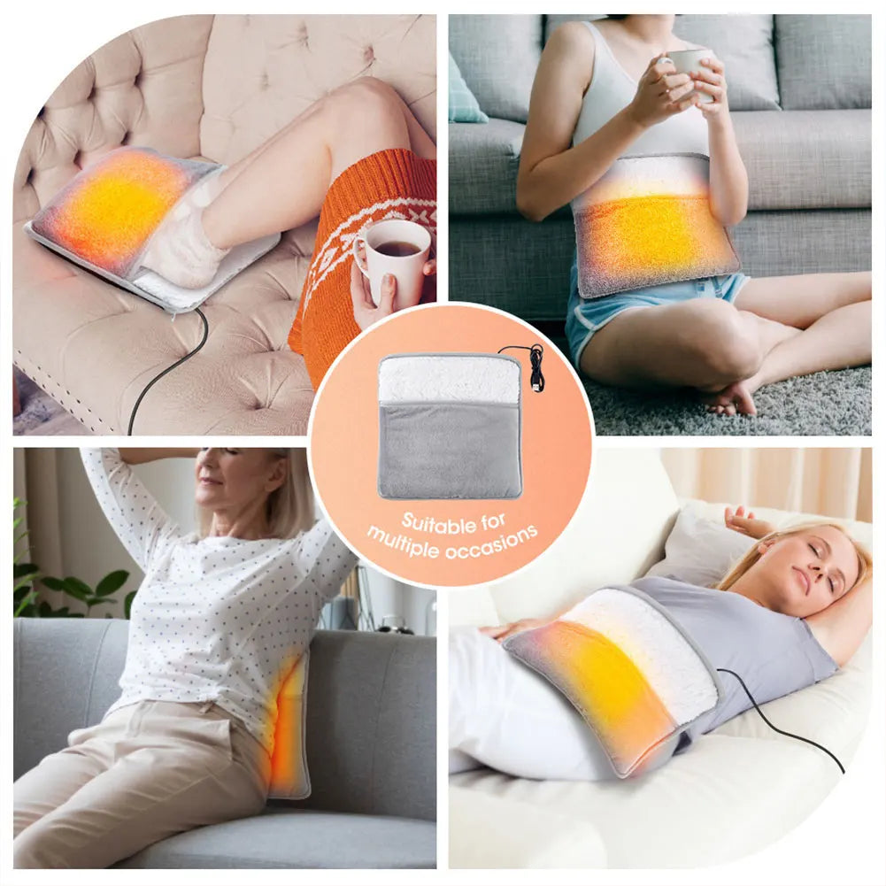 🔥 Winter Electric Foot Heating Pad – USB Powered, Plush Thermal Mat for Home & Office