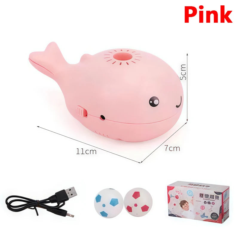 Whale Shaped Interactive Electric Floating Cat Toy – USB Powered Dual Fan Teaser