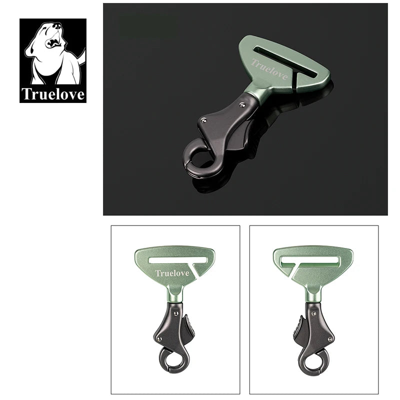 Truelove Pet Car Seat Belt Safety Buckle – TLM1993, Lightweight Aluminum Alloy for Collar or Harness, Portable Travel Restraint