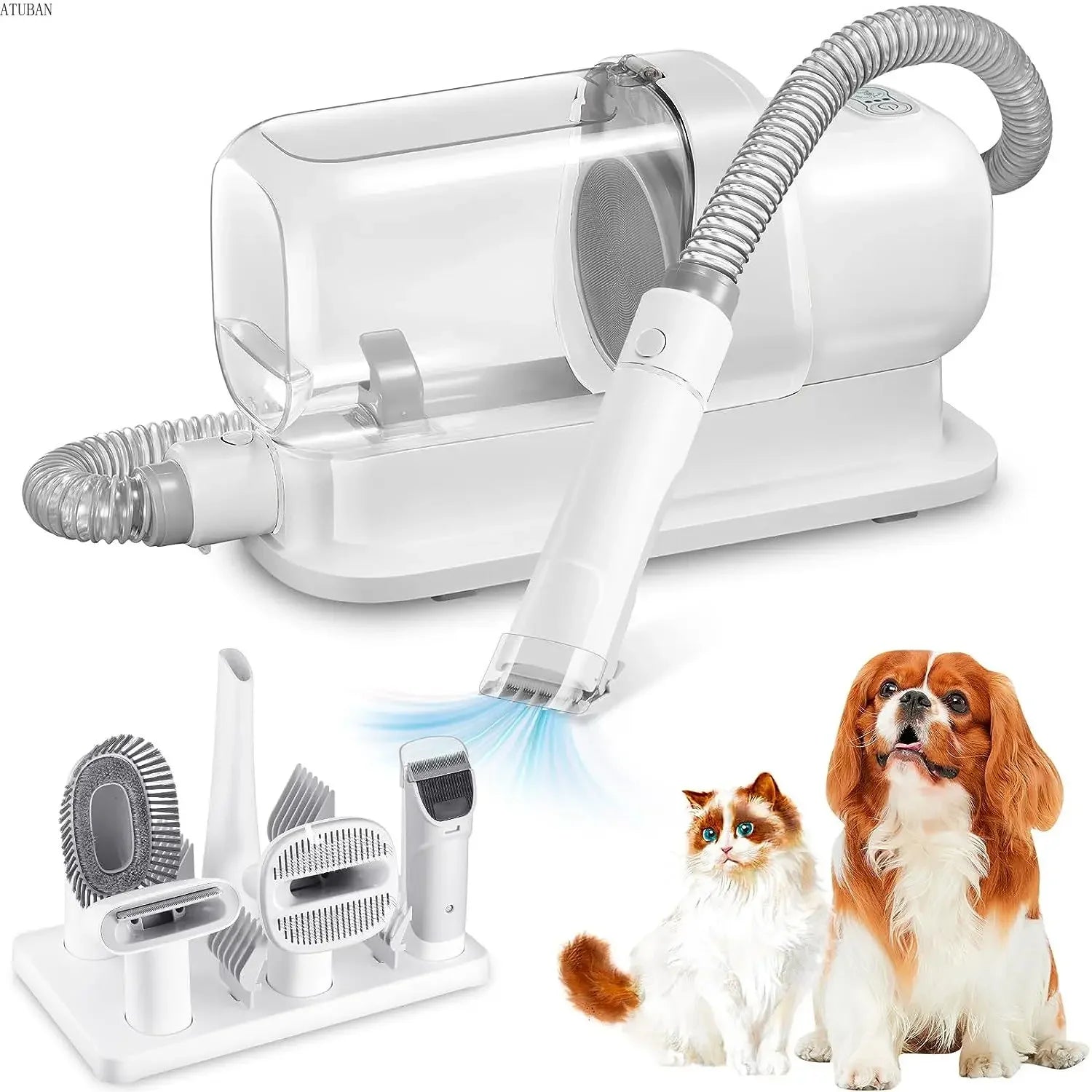 Dog Grooming Vacuum 🐶 2.3L Pet Hair Remover & Grooming Kit