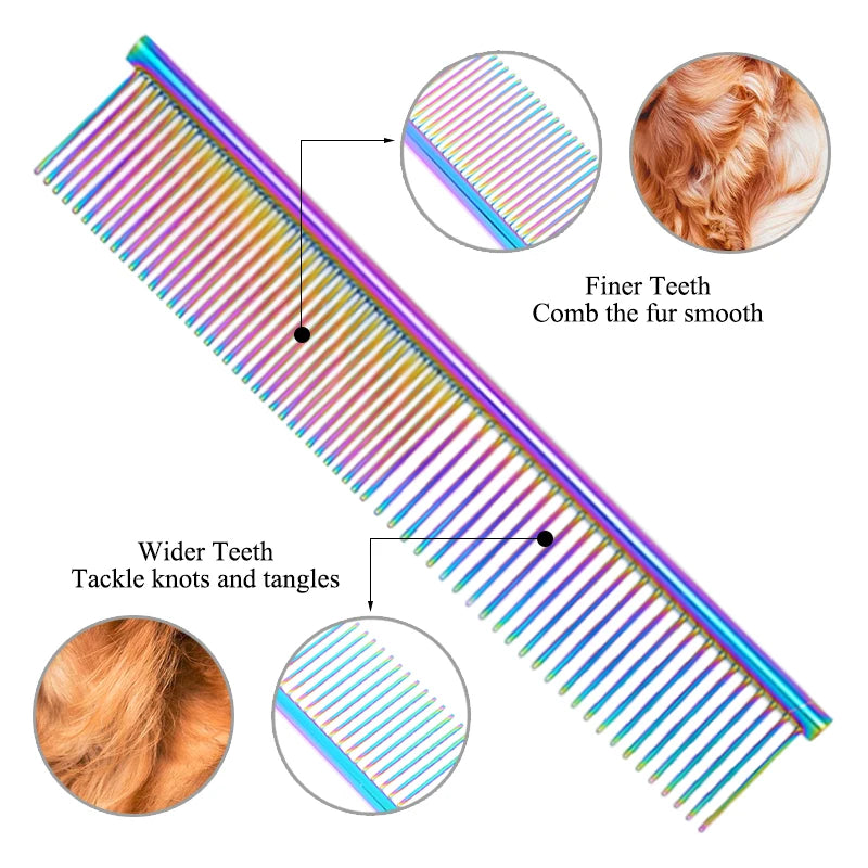 Meisha Stainless Steel Pet Grooming Comb – Professional Deshedding Brush for Dogs & Cats