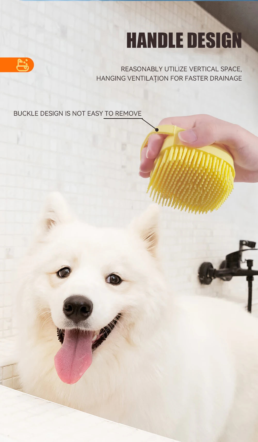 2-in-1 Dog Bathing Brush with Shampoo Dispenser – Soft Silicone Pet Massage & Grooming Brush for Dogs & Cats