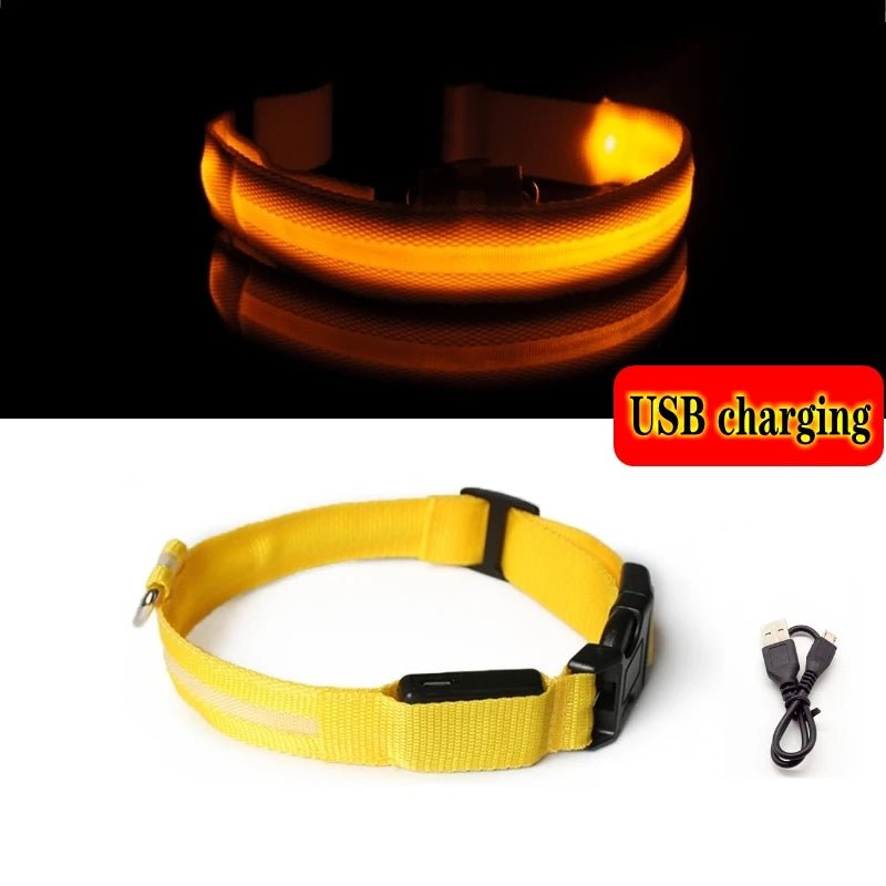 LED Dog Collar Light – USB Rechargeable/Battery Night Safety Glow Collar for Dogs & Puppies, Anti-Lost Pet Accessory