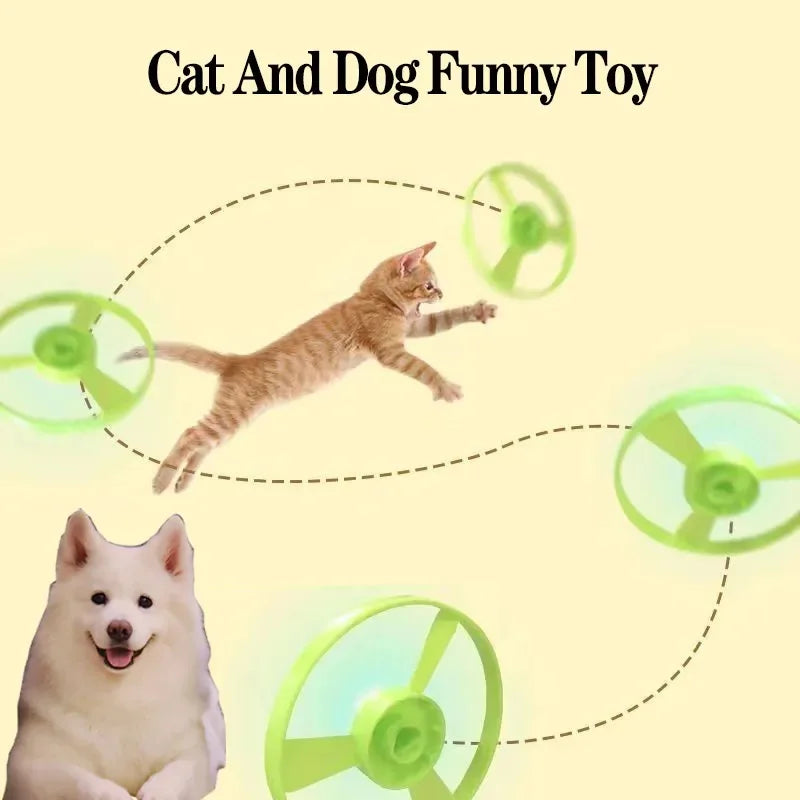 Interactive Mini Flying Disc Shooter Cat Toy – Pet Training & Chasing Game