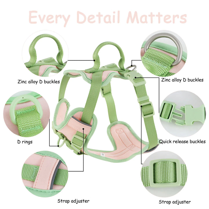 Splicing Color Dog Harness – No-Pull, Adjustable & Personalized