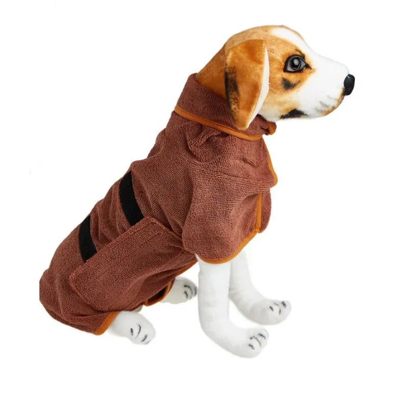 Pet Bathrobe Adjustable Towel – Super Fast-Drying Moisture Robe for Dogs (Large, Medium, Small)