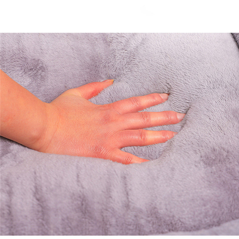 Square Plush Calming Dog & Cat Bed – Soft Sofa Cushion for Small & Medium Pets