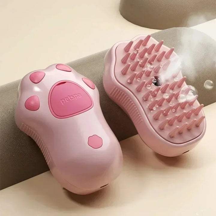 🧼 3-in-1 Pet Steam Brush – Electric Spray Grooming Comb for Cats & Dogs