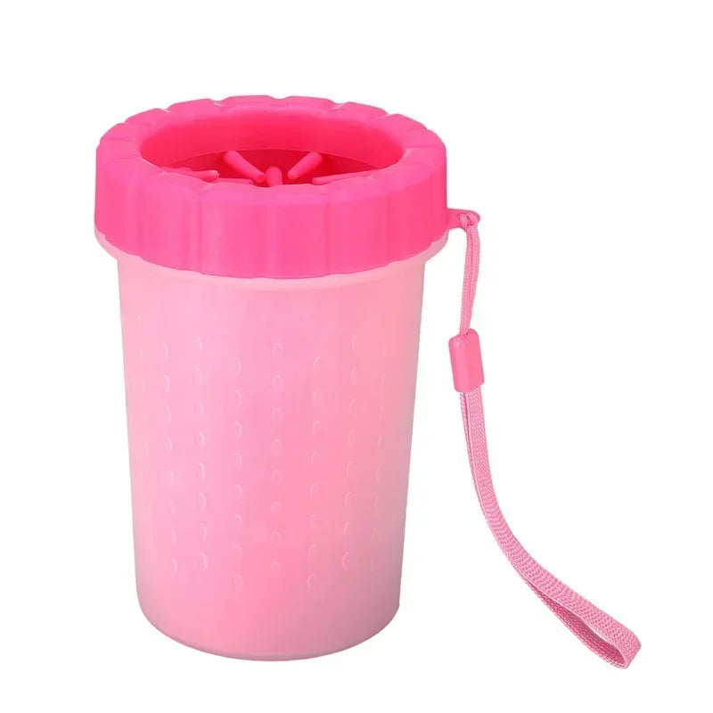 Portable Pet Foot Washing Cup – Automatic Dog & Cat Paw Cleaner with Soft Silicone Brush