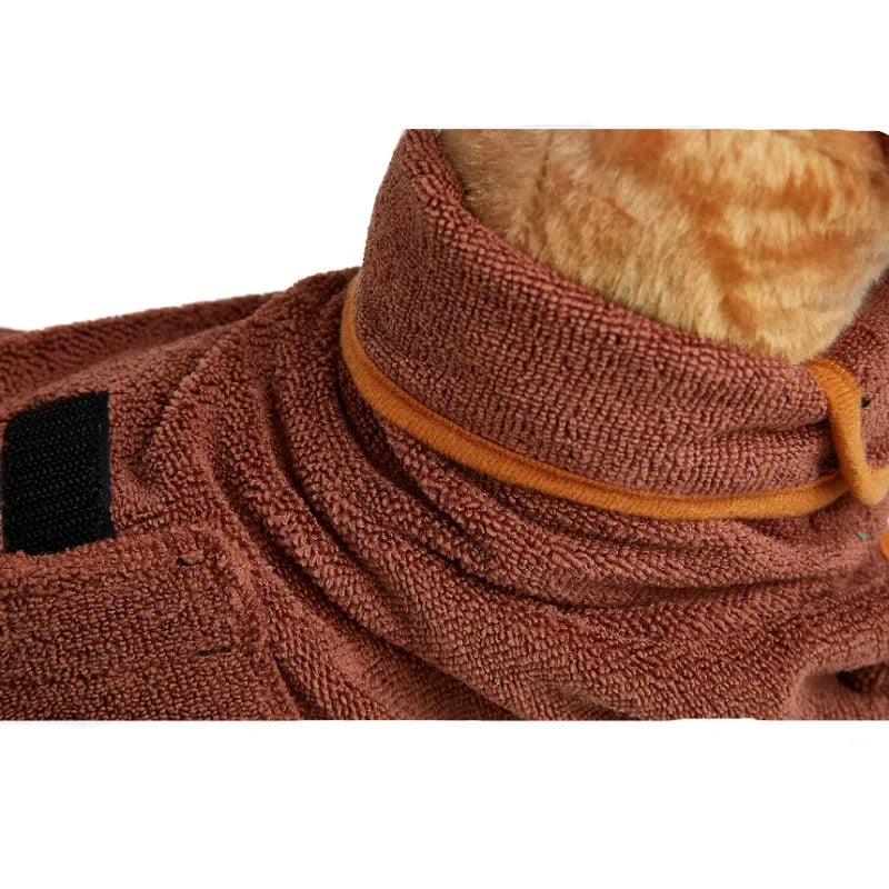Pet Bathrobe Adjustable Towel – Super Fast-Drying Moisture Robe for Dogs (Large, Medium, Small)