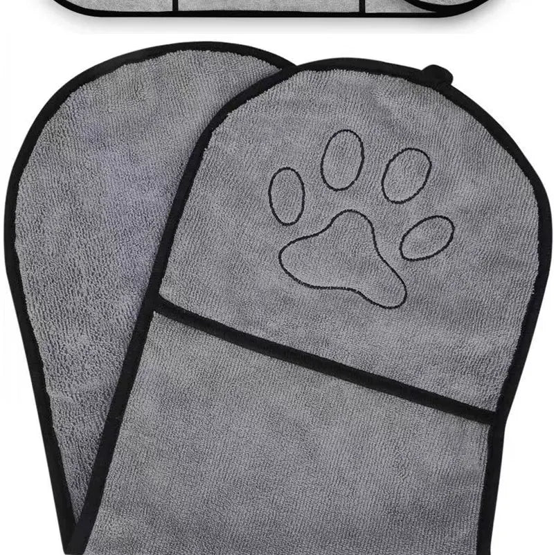 Pet Bath Towel for Cats & Dogs | Quick-Drying Absorbent Microfiber Gloves & Washcloth