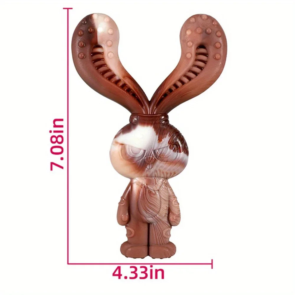 Rabbit-Shaped Nylon Dog Chew Toy – Indestructible Beef Flavor 🐇🍖