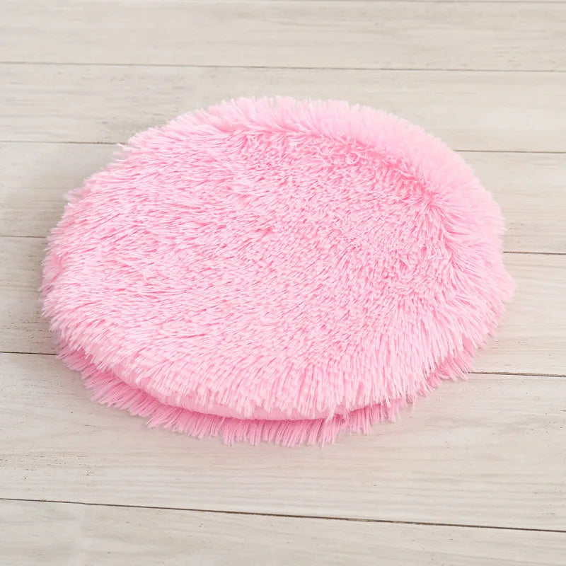 Soft Plush Round Cat Bed Mat – Cozy Fleece Sleeping Cushion for Cats & Small Dogs