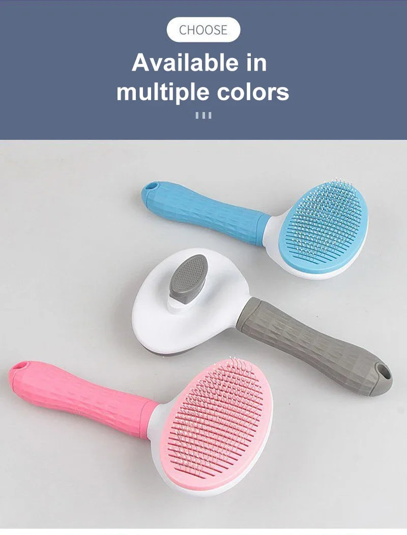 Pet Hair Remover Brush 🐾 Grooming Comb for Long-Haired Dogs & Cats