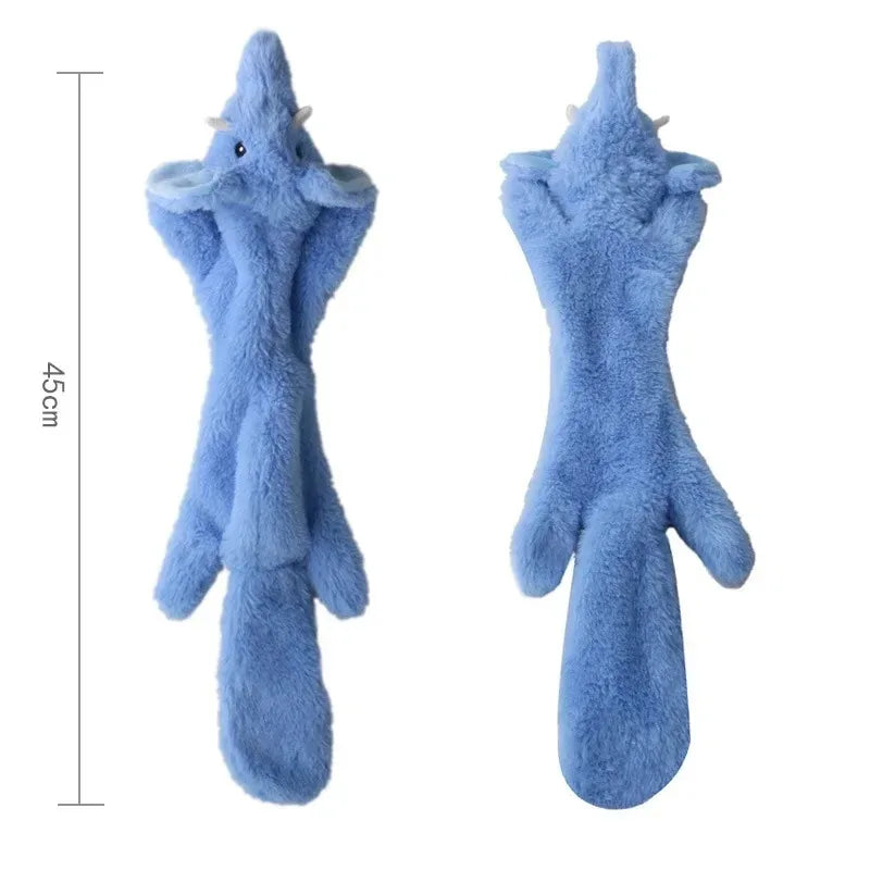 Stuffingless Animal Squeaky Dog Toy – Durable Crinkle Chew Toy with Built-In Squeakers