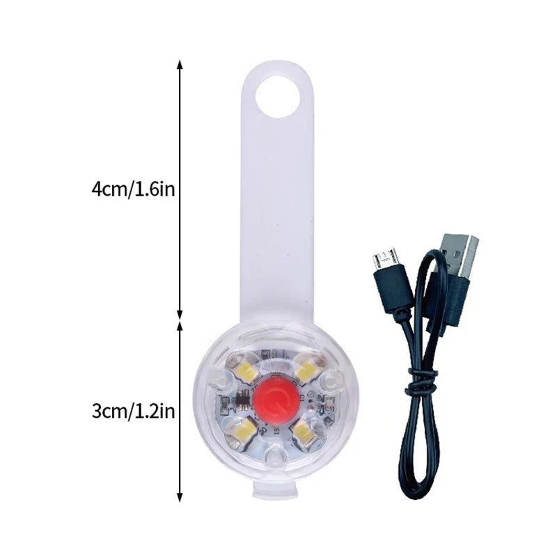 USB Rechargeable LED Pet Collar Pendant – Safety Light for Dogs & Cats, Night Walking Accessory