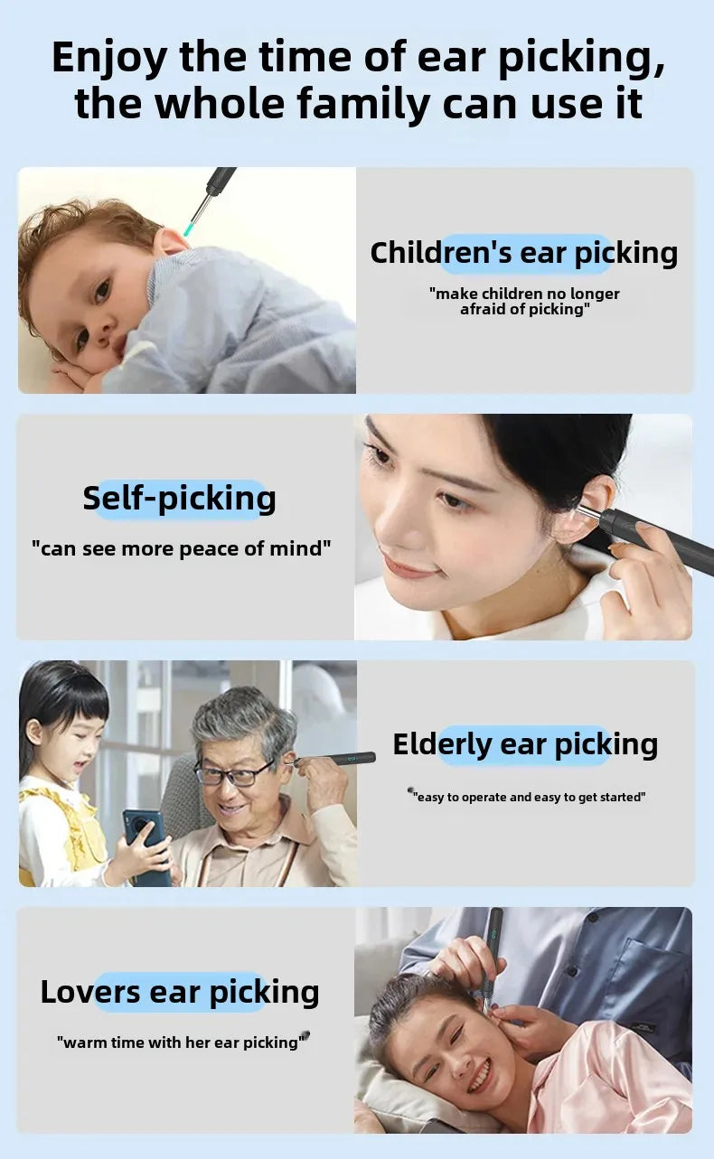 HD Ear Cleaner with Camera – NK3 Otoscope Wax Removal Tool Set with USB-C Charging & Endoscope for Ear Cleaning