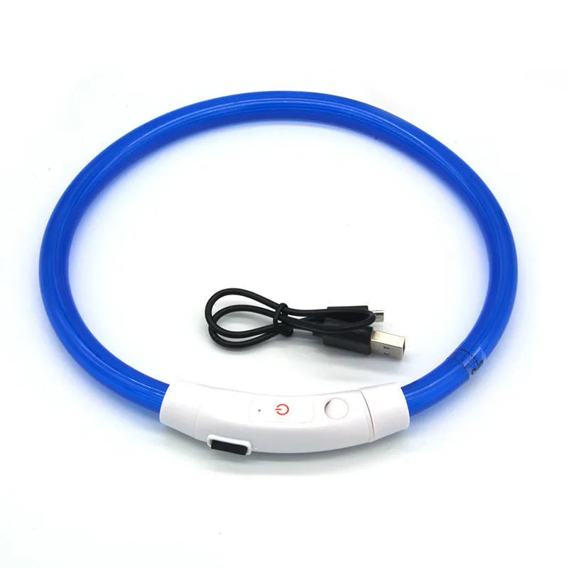 💡 LED Pet Luminous Collar – USB Rechargeable Anti-Lost Safety Collar for Dogs & Cats