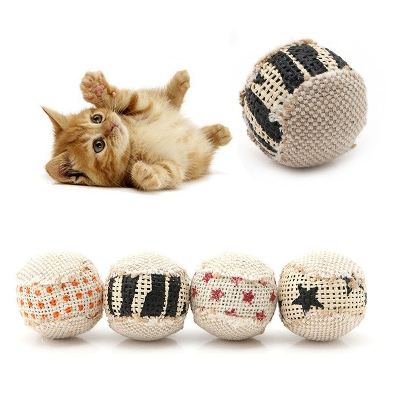 Interactive Cat Toy Ball – Rattle, Scratch & Chew Play Ball for Kitten Exercise (1 Pc, Style Random)