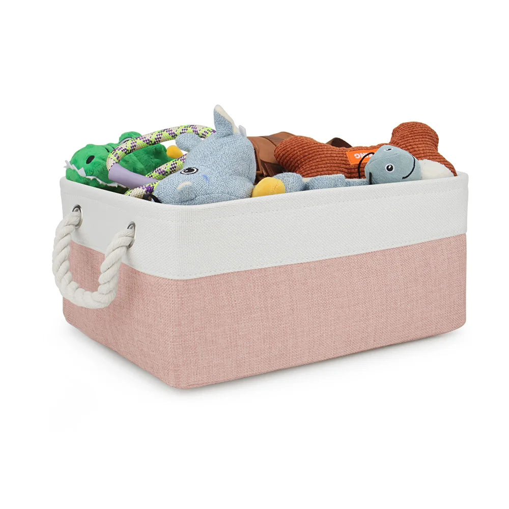 Dog Toy & Accessories Storage Basket – Organizer Bin for Pet Clothes, Leashes, Collars & Toys