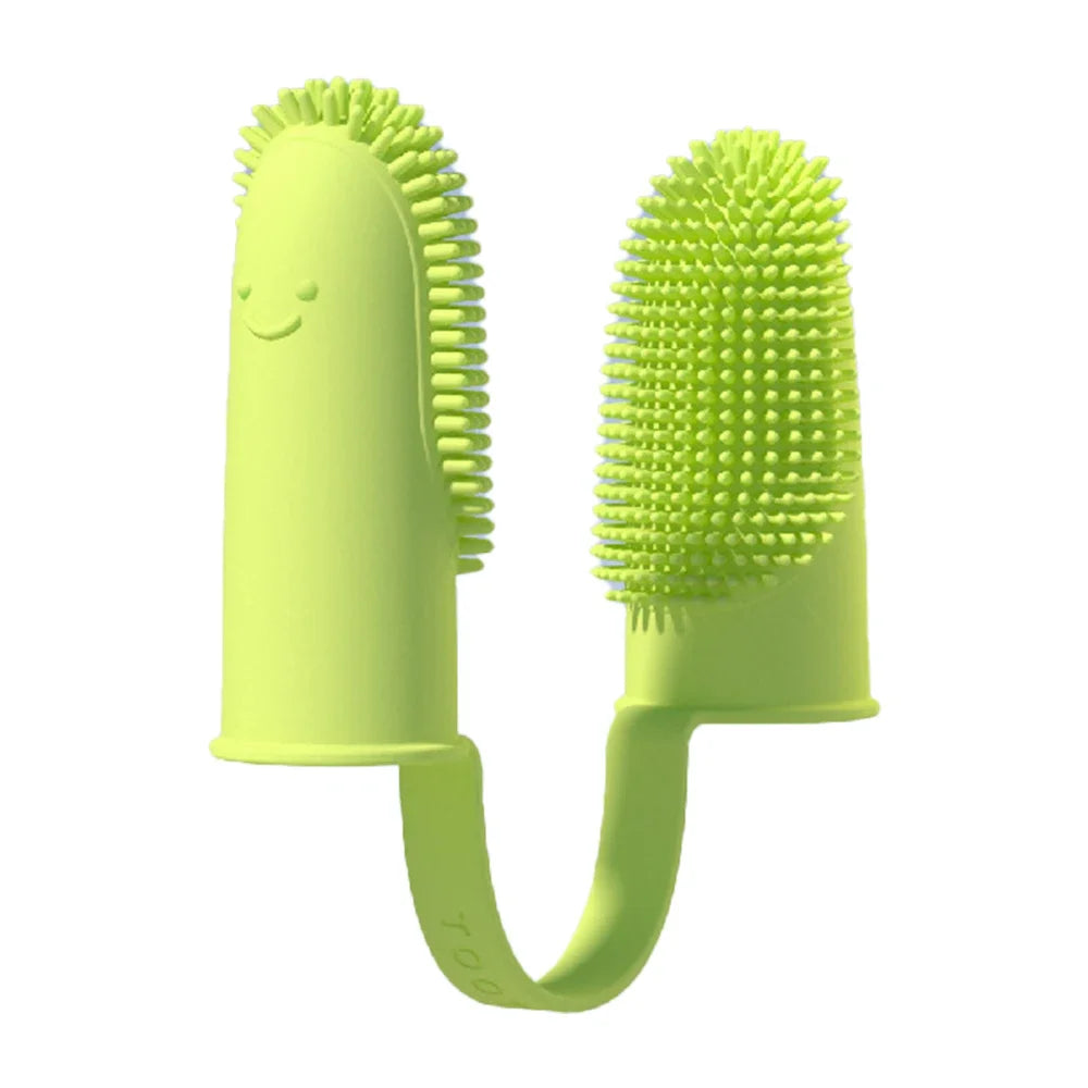 Double Finger Pet Toothbrush – Soft TPR Dental Care Tool 🐾🪥