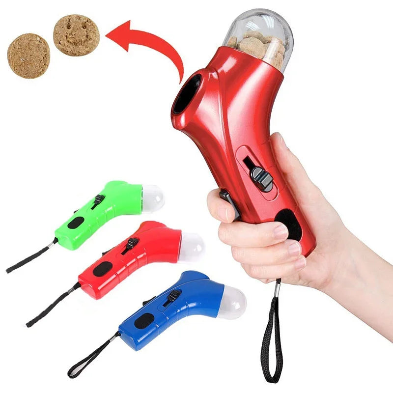 Dog Treat Launcher Toy – Portable Interactive Snack Feeder Gun for Training & Play