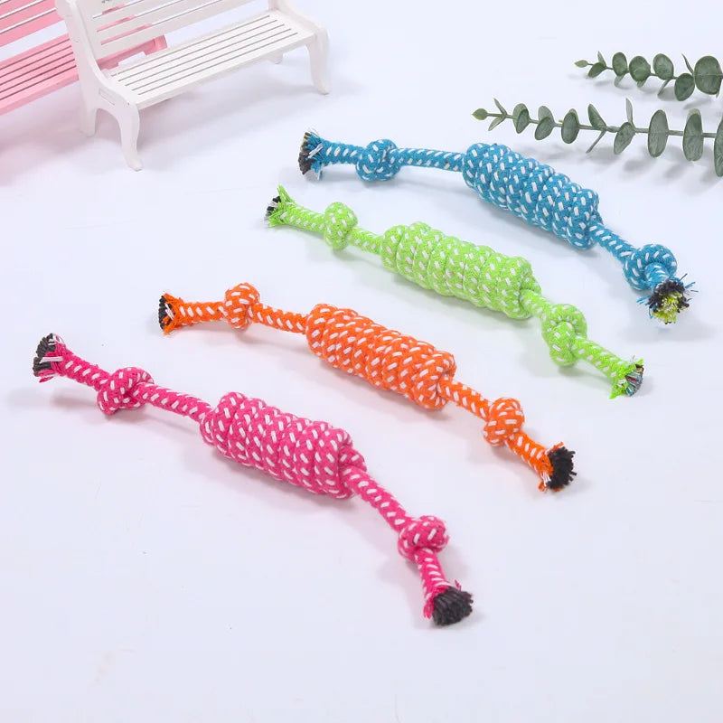 Interactive Cotton Rope Dog Toy – Chew Ball & Toothbrush for Puppies & Dogs