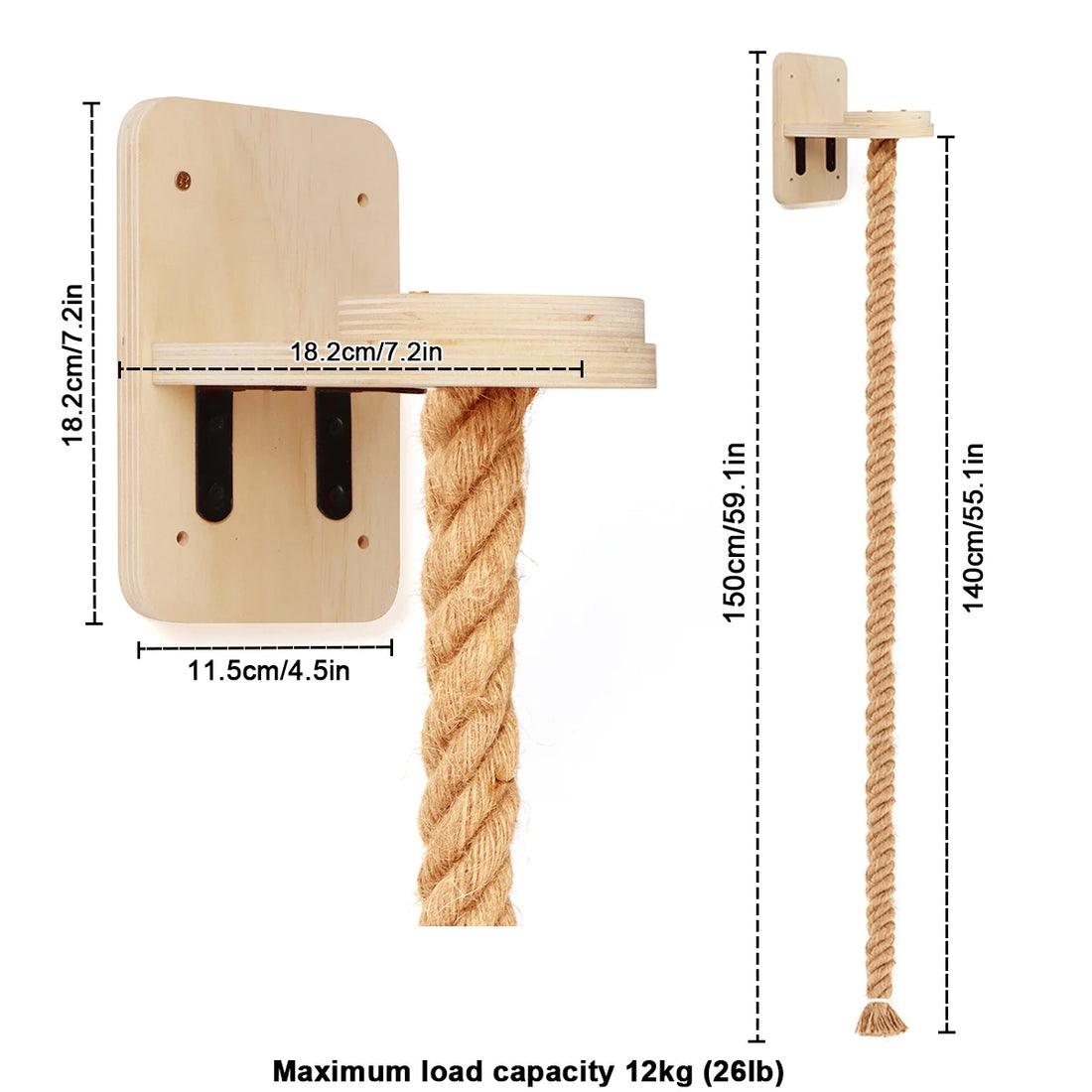 Cat Tree Wall Mounted Climbing Shelves – Wooden Hammock, Ladder & Bridge Indoor Cat Playground 🐾