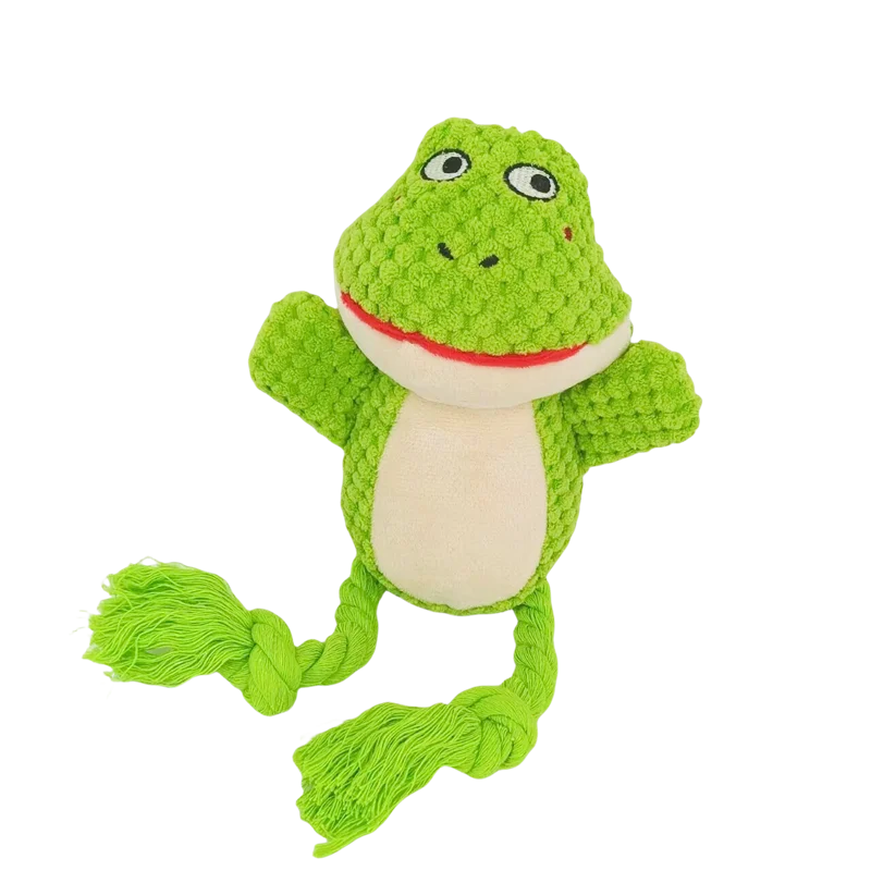 Stuffed Raw Small Dog Plush Toy – Indestructible Bite-Resistant Squeaky Interactive Puppy Rattle for Dogs