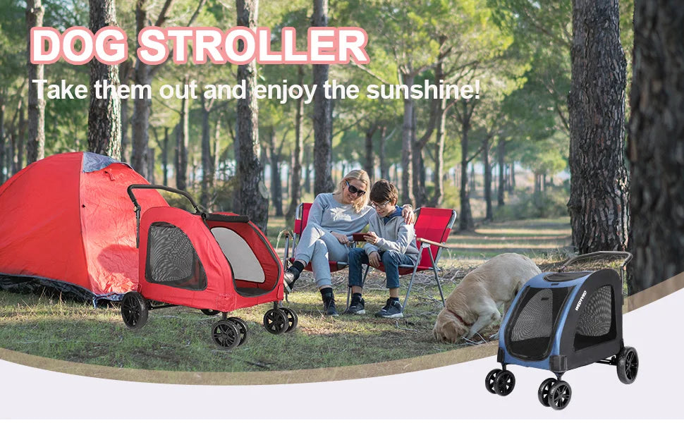 3-Wheel Pet Stroller – High Quality, Portable Travel Carrier
