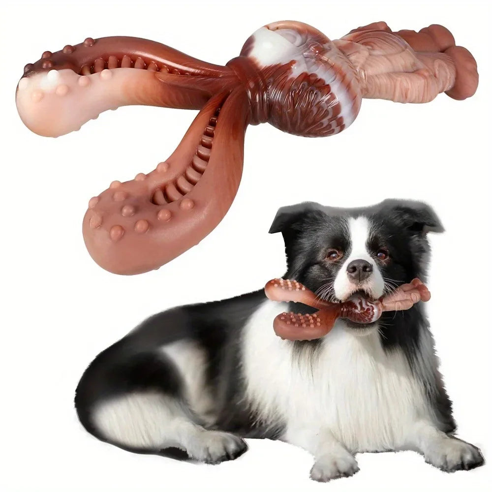 Rabbit-Shaped Nylon Dog Chew Toy – Indestructible Beef Flavor 🐇🍖