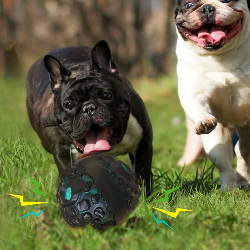 Natural Rubber Dog Chew Ball – Squeaky Interactive Toy for Teeth Cleaning & Play – For Small, Medium & Large Dogs