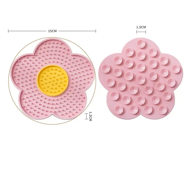 🌼 Pet Supplies Cat & Dog Licking Pad – Pentagram & Sunflower Silicone Slow Feeder Mat