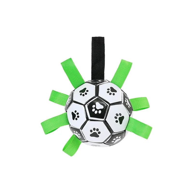 Interactive Dog Soccer Ball Toy with Grab Tabs – Durable Outdoor Pet Football for Puppies & Medium