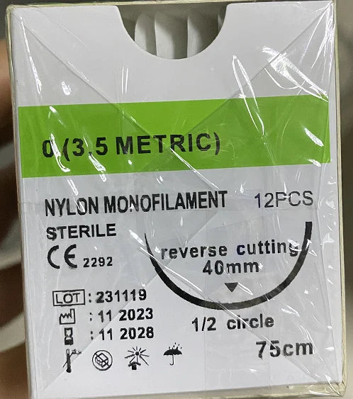 12pcs Absorbable Suture Thread with Needle – Veterinary PGA 75CM for Pet Surgery & Training (2/0 3/0 4/0 5/0)