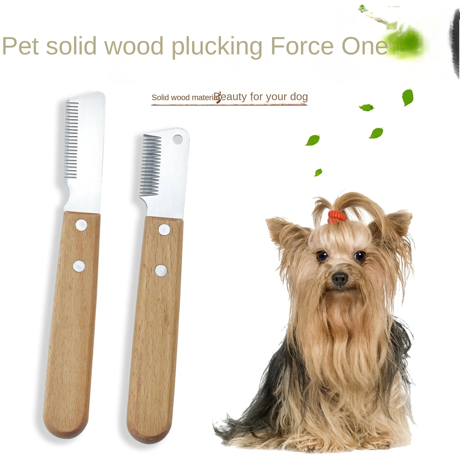 Professional Stainless Steel Dog Comb with Wooden Handle – Stripping Knife Grooming Tool for Dogs & Cats