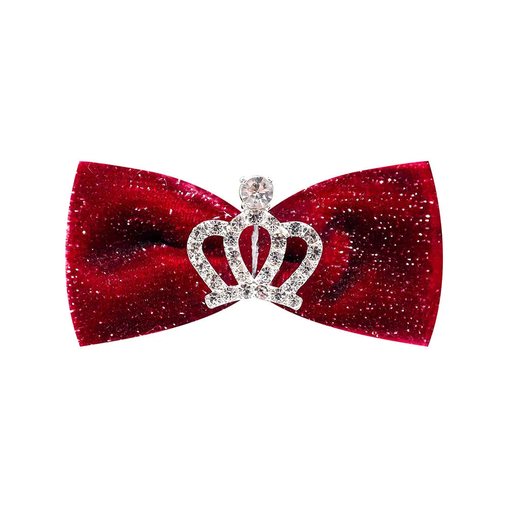 Dog Hair Clips 👑 Crystal Crown & Bow Set – 10PCS Pet Grooming Accesso