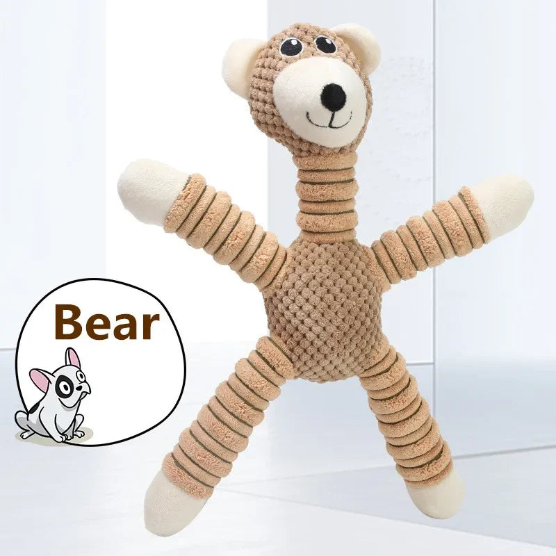 Indestructible Squeaky Plush Animal Dog Toy – Durable Chew & Dental Training Toy for Large Dogs