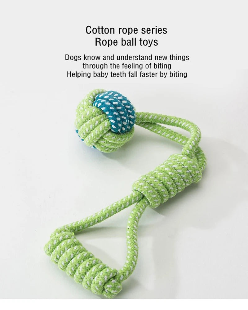 Mini Cotton Rope Dog Ball – Interactive Chew & Toothbrush Toy for Puppies