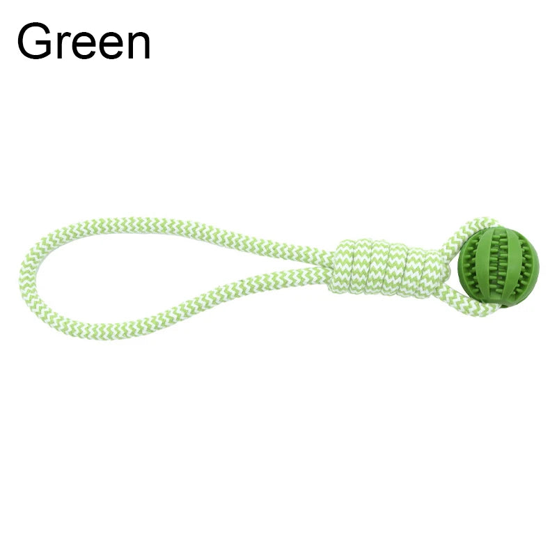 Pet Tooth Cleaning Rubber Ball Toy with Rope – Leaking Treat Chew Toy for Small & Large Dogs