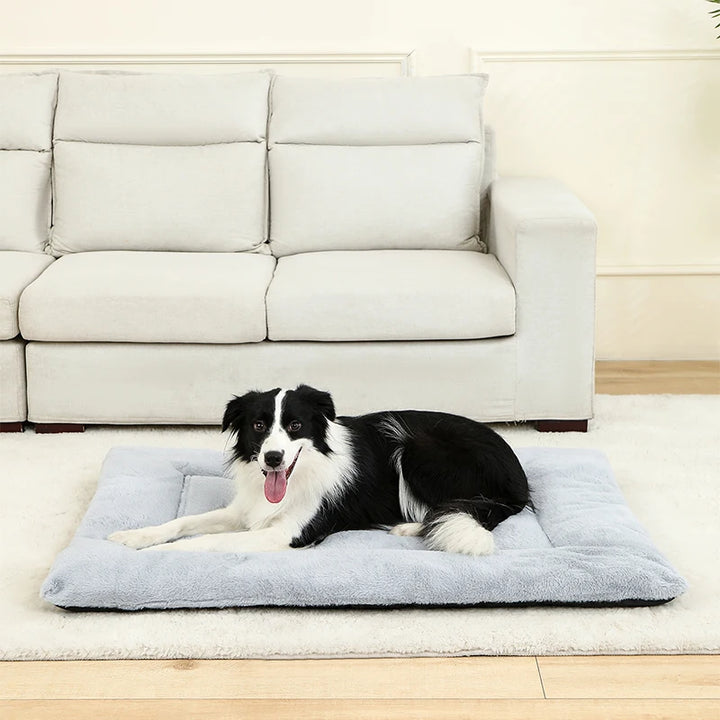 Soft Long Plush Dog & Cat Bed – Cozy Round Pet Bed for Small to Large Pets, Anti-Slip, Calming Sleeping Cushion