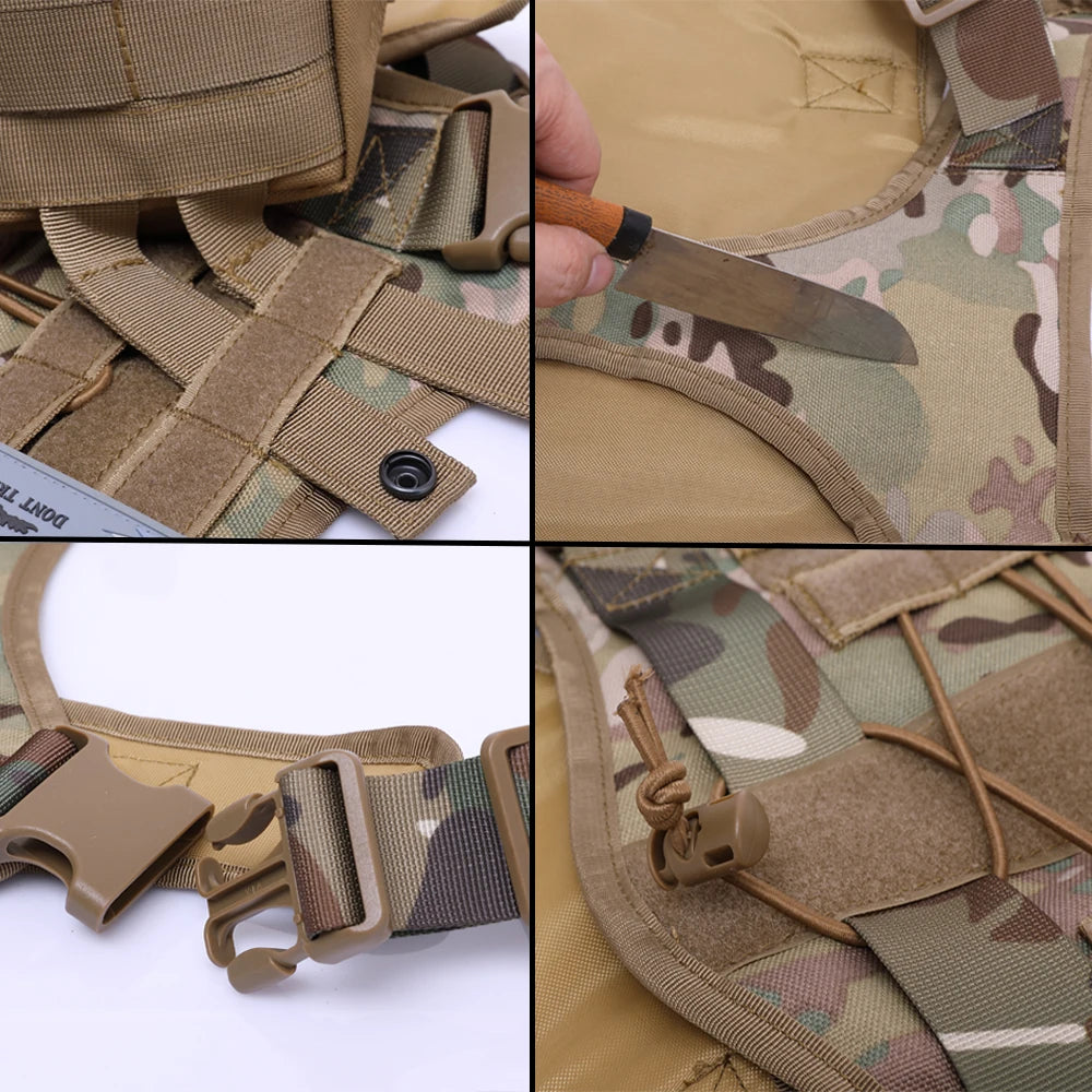 Tactical Dog Harness, Leash & Collar Set – Adjustable Military Pet Vest for Medium & Large Dogs