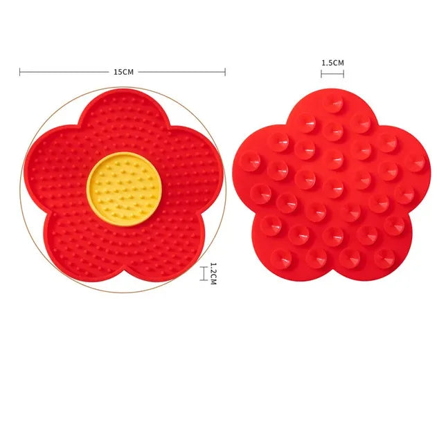🌼 Pet Supplies Cat & Dog Licking Pad – Pentagram & Sunflower Silicone Slow Feeder Mat