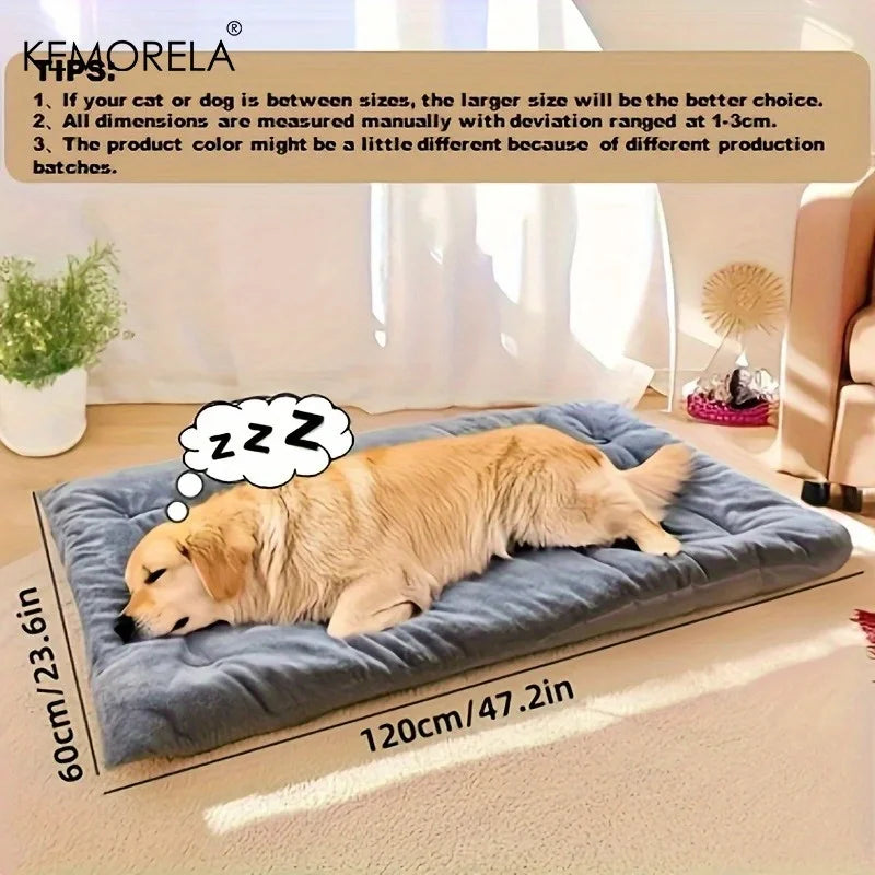 KEMORELA Extra Large Plush Dog Bed – Super Soft Thick Crate Mat for Small, Medium & Large Dogs